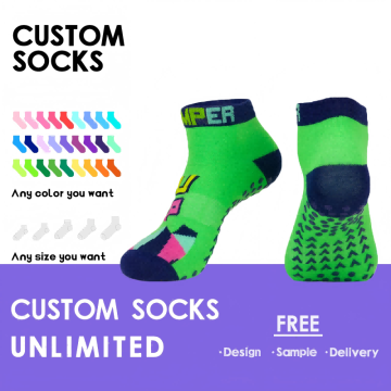 Custom Logo Anti Slip Sports Trampoline Socks Sports Training Gym Trampoline Socks