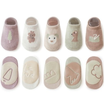 Non Slip Toddler Socks Cute Cartoon Baby Socks With Grips Crew Walking Socks