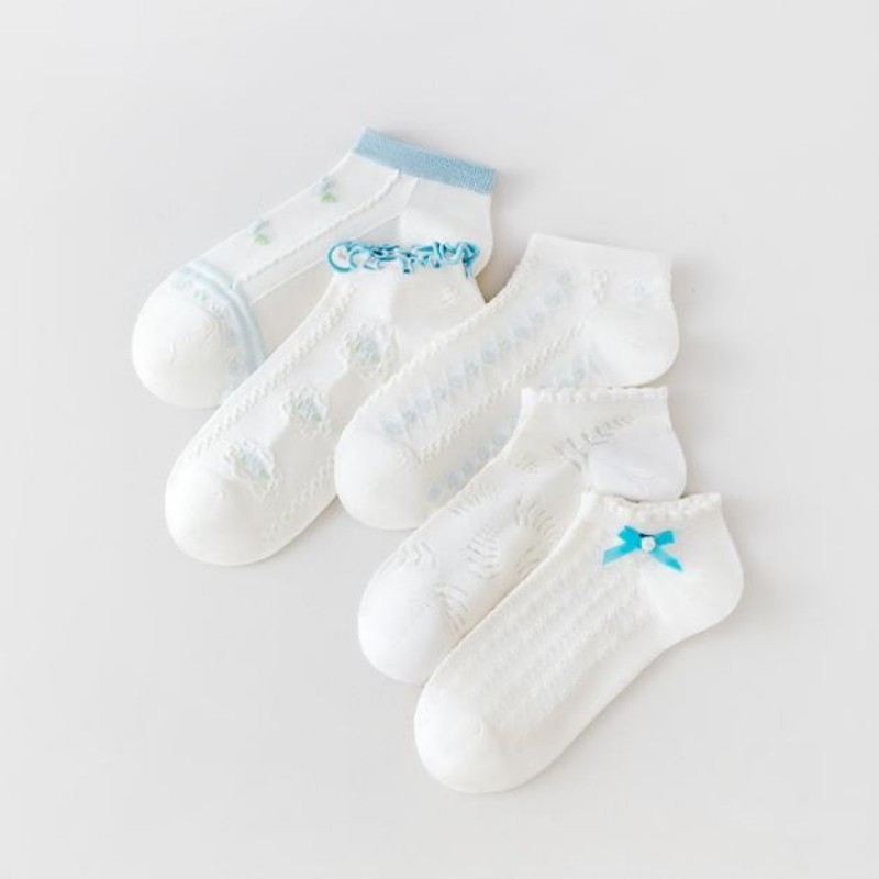 Wholesale Custom Cotton Flower Ankle Socks Low Cut Socks (3).jpg