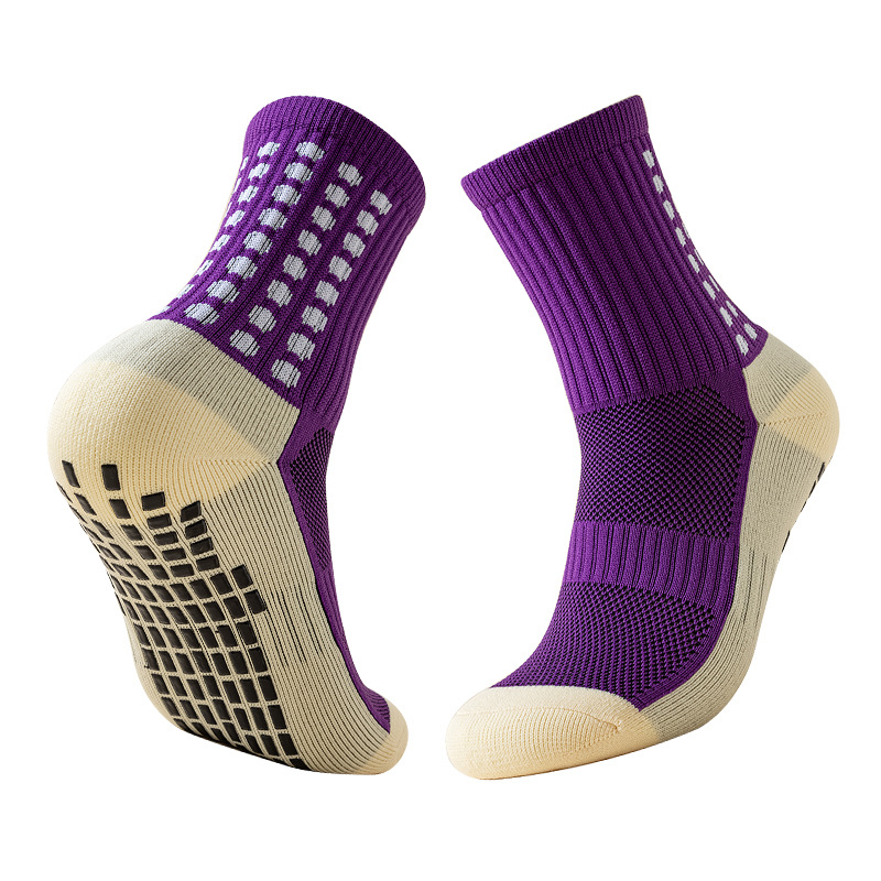 silicone grip football socks, soccer grip socks custom logo, long football grip socks (2).jpg