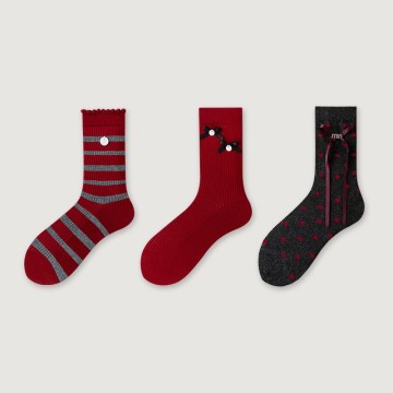 Womens Fashion Socks Cotton Bow Socks Cute Fun Sock